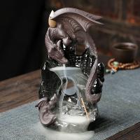 Incense Smoke Flow Backflow Holder Ceramic Incense Burner, Porcelain, handmade, for home and office & durable & multifunctional 