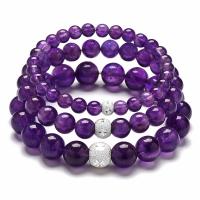 Amethyst Bracelet, Round, Unisex 