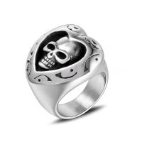 Anillo de dedo de acero Titanium de, Partículas de acero, Calavera, pulido, diverso tamaño para la opción & para mujer, color original, 24mm, Vendido por UD