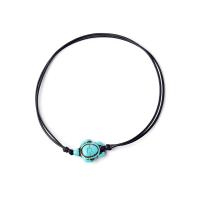 Tobillera de joyería de moda, Cordón de cera, con turquesa, para mujer, azul, longitud:aproximado 7 Inch, Vendido por UD