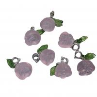 Rose Quartz Pendant, with Zinc Alloy, pink, 10-25mm 