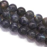 Perles en labradorite, Rond, poli, DIY, noire cm, Vendu par brin