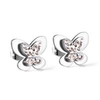 Stainless Steel Rhinestone Stud Earring, 304 Stainless Steel, Vacuum Ion Plating & for woman & with rhinestone 