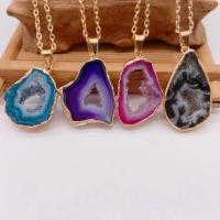 Eis Quarz Achat Anhänger, Eisquarz Achat, mit Messing, goldfarben plattiert, Druzy Geode Style & druzy Stil & unisex & hohl, keine, 20x40mm, verkauft von PC