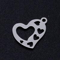 Stainless Steel Heart Pendants, 201 Stainless Steel, Vacuum Ion Plating, fashion jewelry & polished & DIY 