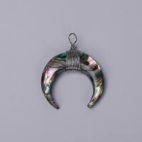 Brass Shell Pendants, with Brass, Horn, plated, DIY 35mm 