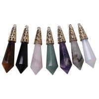 Gemstone Zinc Alloy Pendants, with Zinc Alloy, gold color plated, DIY 