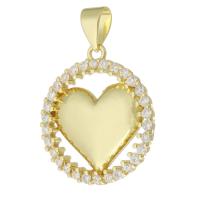 Cubic Zirconia Micro Pave Brass Pendant, gold color plated, micro pave cubic zirconia & hollow Approx 3mm 