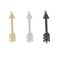 Cubic Zirconia Micro Pave Brass Pendant, Arrow, plated, micro pave cubic zirconia Approx 1mm 