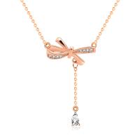 Zircon cubique Micro Pave collier en argent sterling, Argent sterling 925, Noeud papillon, Placage, pavé de micro zircon & pour femme, plus de couleurs à choisir Environ 15.74 pouce, Vendu par PC