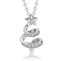 Zircon cubique Micro Pave collier en argent sterling, Argent sterling 925, arbre de noël, Placage, pavé de micro zircon & pour femme, plus de couleurs à choisir Environ 15.74 pouce, Vendu par PC