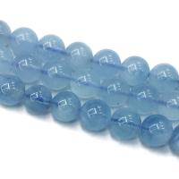 Aquamarine Beads, Round, DIY, blue Approx 39 cm 