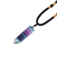 Edelstein Schmuck Anhänger, Fluorit, mit Zinklegierung, poliert, gemischte Farben, 4-5cm, verkauft von PC