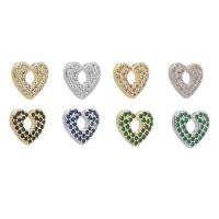 Cubic Zirconia Micro Pave Brass Pendant, Heart, plated, micro pave cubic zirconia 