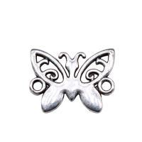 Hollow Zinc Alloy Connector, Butterfly, plated, silver color 