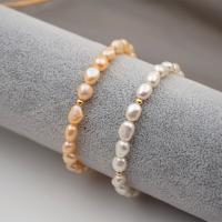 Bracelets de perles, laiton, avec perle d'eau douce cultivée, avec 3.68 chaînes de rallonge, bijoux de mode & pour femme, plus de couleurs à choisir .5 cm, Vendu par brin