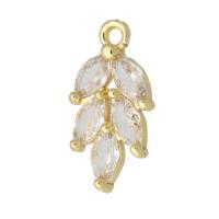 Cubic Zirconia Micro Pave Brass Pendant, gold color plated, micro pave cubic zirconia Approx 1mm 