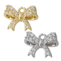 Cubic Zirconia Micro Pave Brass Pendant, Bowknot, plated, micro pave cubic zirconia Approx 1mm 