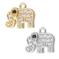 Cubic Zirconia Micro Pave Brass Pendant, Elephant, plated, micro pave cubic zirconia 