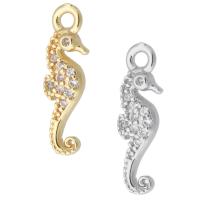 Cubic Zirconia Micro Pave Brass Pendant, Seahorse, plated, micro pave cubic zirconia 