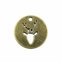 Zinc Alloy Jewelry Pendants, Round, plated 18mm 