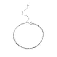 Plata de ley 925 pulsera tobillera, para mujer, plateado, 2mm, longitud:25.3 cm, Vendido por UD