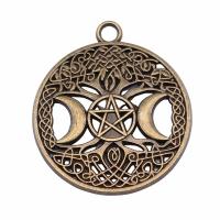 Zinc Alloy Hollow Pendants, Round, plated, vintage & Unisex 