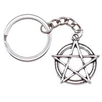 Zinc Alloy Key Clasp, pentagram, plated, vintage & Unisex 28mm 