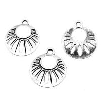 Zinc Alloy Hollow Pendants, Round, antique silver color plated, vintage & Unisex 