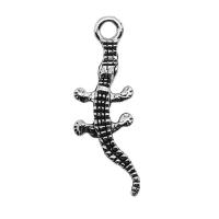 Pendentifs animaux en alliage de zinc, crocodile, Plaqué de couleur d'argent, Vintage & unisexe Vendu par PC