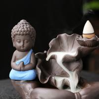 Incense Smoke Flow Backflow Holder Ceramic Incense Burner, Purple Clay, handmade, for home and office & durable 