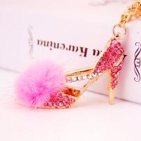 Zinc Alloy Key Clasp, with Czech Rhinestone, Shoes, high quality plated, fashion jewelry & Unisex nickel free 