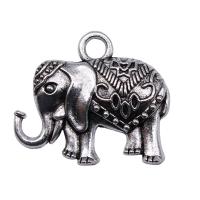 Pendentifs animaux en alliage de zinc, éléphant, Placage, argent Vendu par PC