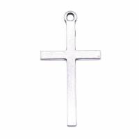 Zinc Alloy Cross Pendants, plated, DIY, silver color 