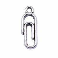 Zinc Alloy Jewelry Pendants, Paper Clip, antique silver color plated, vintage & Unisex 