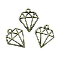 Zinc Alloy Jewelry Pendants, Diamond Shape, plated, vintage & Unisex & hollow 