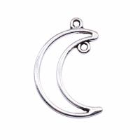 Zinc Alloy Pendant Setting, Moon, plated, vintage & 1/1 loop 