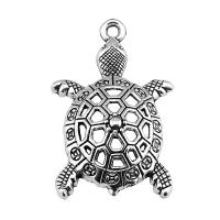 Pendentifs animaux en alliage de zinc, tortue, Plaqué de couleur d'argent, Vintage & unisexe & creux Vendu par PC