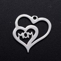 Stainless Steel Heart Pendants, 201 Stainless Steel, Vacuum Ion Plating, fashion jewelry & DIY & Unisex 