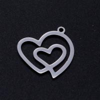 pendentifs de cœur en inox , 201 acier inoxydable, coeur, Placage ionique sous vide, bijoux de mode & DIY & unisexe, plus de couleurs à choisir Vendu par sac