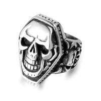 Anillo de dedo de acero Titanium de, Partículas de acero, Calavera, pulido, unisexo & diverso tamaño para la opción, color original, Vendido por UD