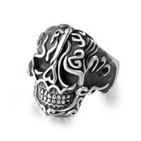 Anillo de dedo de acero Titanium de, Partículas de acero, Calavera, pulido, unisexo & diverso tamaño para la opción, color original, Vendido por UD