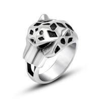 Anillo de dedo de acero Titanium de, Partículas de acero, Leopardo, pulido, unisexo & diverso tamaño para la opción, color original, Vendido por UD