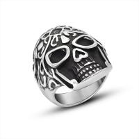 Anillo de dedo de acero Titanium de, Partículas de acero, Calavera, pulido, unisexo & diverso tamaño para la opción, color original, Vendido por UD