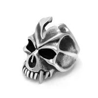 Anillo de dedo de acero Titanium de, Partículas de acero, Calavera, pulido, unisexo & diverso tamaño para la opción, color original, Vendido por UD