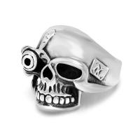 Anillo de dedo de acero Titanium de, Partículas de acero, Calavera, pulido, unisexo & diverso tamaño para la opción, color original, Vendido por UD