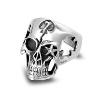 Anillo de dedo de acero Titanium de, Partículas de acero, Calavera, pulido, unisexo & diverso tamaño para la opción & hueco, color original, Vendido por UD