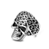 Anillo de dedo de acero Titanium de, Partículas de acero, Calavera, pulido, unisexo & diverso tamaño para la opción, color original, Vendido por UD