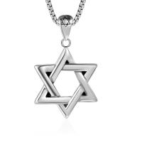 Pendentifs en titane, Acier titane, Hexagram, poli, le style de punk & creux, couleur originale Vendu par PC