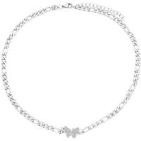 Collier de bijoux de titane, Acier titane, avec 1.97inch chaînes de rallonge, papillon, styles différents pour le choix & pour femme & avec strass Environ 16.14 pouce, Environ 15.16 pouce, Vendu par PC